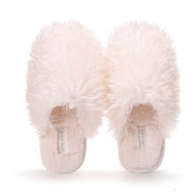 Home Women Slippers Winter Warm Slippers Slip Slides White Female Fur Slides Plush Mules female, for women, for home, flat with, flat (≤1cm), for Winter 2024 - buy cheap