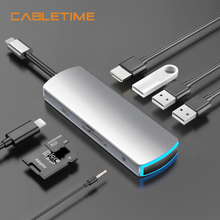 CABLETIME-concentrador de red tipo C a HDMI, adaptador de Audio para PC, Lenovo, Matebook, MacBook Air, N329, USB 3,0, 4K 2024 - compra barato