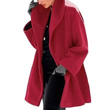 Jaqueta longa casaco feminino outono inverno casaco de lã estilo britânico xale colarinho botões quente com capuz longo casaco outerwear 2024 - compre barato