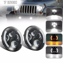 New 7 Inch Round LED Headlights Projection Headlight Kit for Jeep Wrangler JK TJ LJ lada niva 4x4 suzuki samurai Hummer H1 H2 2024 - buy cheap