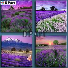 Daipor pintura completa quadrada/redonda, 4 unidades, lavanda paisagem 5d diamante strass bordado pintura de ponto cruz m961 2024 - compre barato