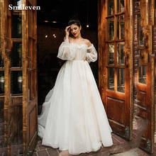 Smileven Off shoulder Wedding Dresses Puff Sleeve Lace Puffy Tulle Boho Bride Gown Custom Made 2024 - buy cheap