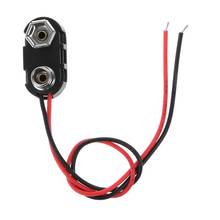 PP3 9V Battery Clip Connector I Type Tinned Wire Leads 150mm Black Red 2024 - buy cheap