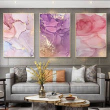 Nordic Colorful Golden Scandinavian Poster Modern Abstract Canvas Painting Wall Art Print Pictures for Living Room Home Decor 2024 - buy cheap