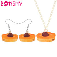 Bonsny-Conjunto de joyería de Pie de calabaza de Acción de Gracias de acrílico, collar, pendientes, decoraciones para mujeres, chicas, adolescentes, Charm, accesorio de regalo 2024 - compra barato