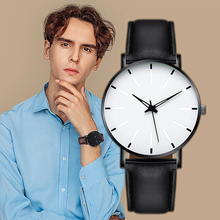 2021 Minimalist Men's Fashion Ultra Thin Watches Simple Men Business Leather Belt Quartz Watch Relogio Masculino 2024 - купить недорого