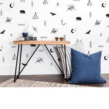Mountain Moon Tribe Wallpaper Vinyl Wall Stickers For Baby Rooms Decor Wall Decal Kids Room Creative Sticker Mural 2024 - buy cheap