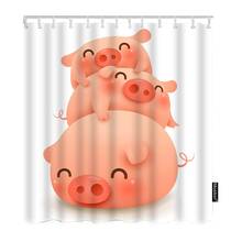 Curtina de chuveiro de porco-formato de animal-doce 2024 - compre barato