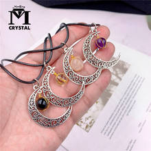 Natural Crystal Moon Sun Necklace Crescent Moon Raw Witch Jewelry Wizard Pendant Fashion Women Gifts 2021 New Novelty Beautiful 2024 - buy cheap