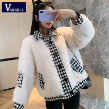 Vangull Elegant Patchwork Faux Fur Coat Women 2020 Winter New Warm Soft Single Breasted Fur Jacket Female Plush Loose Overcoat 2024 - buy cheap