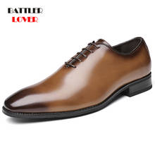 Genuine Cow Leather Dress Shoes for Men 2021 High Quality Soft Cowhide Memory Foam Business Footwear Male Breathable Formal Shoe 2024 - купить недорого