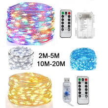 Fairy 5M10M USB Battery Operated LED Copper Wire String Lights For Wedding Christmas Garland Festival Party Home Decoration lamp 2024 - buy cheap