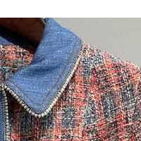 Ladies 2021 Early Spring And Summer New Style  Tweed Sweet Short Dress With Long Sleeve & Contrast Lapel 2024 - buy cheap