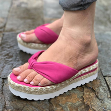 Women's Platform Cross Band Slides Summer Causal Sandals Woman Soft PU Leather Flat Shoes Plus Size 35-43 Female Slippers 2024 - buy cheap