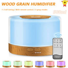 500ml Electric Aroma Remote control Air Diffuser Wood Grain Ultrasonic Xiomi Air Humidifier Maker With LED night Light For Home 2024 - buy cheap