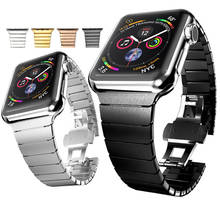Correa de hebilla de mariposa para Apple watch, banda de 44mm y 40mm para Apple watch 5/4/3/2 iwatch 5, correa de eslabones de 42mm y 38mm 2024 - compra barato