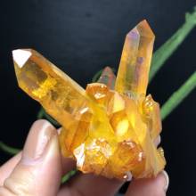 Beleza aura cristal cluster anjo aura titânio minerais de cristal de quartzo pano reiki cura chakra 2024 - compre barato