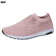 Hot Sale Woman Vulcanize Shoes Bling Rhinestone Comfortable Soft Sneakers Walking Running Female Footwear 35-43 zapatos de mujer 2024 - buy cheap