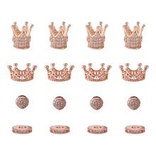Pandahall 16pcs/box Brass Cubic Zirconia Beads Spacer Beads Crown/Ball/Flat Round for Jewelry Making DIY Bracelet Necklace 2024 - buy cheap