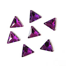 YANRUO #3270 todos los tamaños amatista triángulo base plana para coser cristal estrás par coser piedras de imitación para decoración de ropa 2024 - compra barato