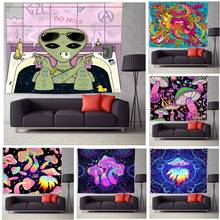 Trippy Tapestry Wall Hanging Alien Psychedelic Tapestry Hippie Mushroom Tapestry for Bedroom Living Room Decor Wall Art 2024 - buy cheap