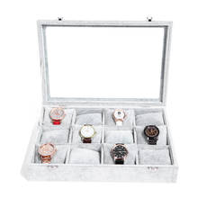 Caja de almacenamiento de reloj de 12 rejillas, organizador de accesorios de joyería con almohada, soporte para pulsera, escaparate de almacenamiento de joyería, decoración 2024 - compra barato