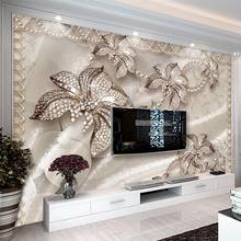 Photo Wallpaper 3D Stereo Luxury Jewelry Flower Living Room TV Background Wall Murals Eco-Friendly Waterproof Papel De Parede 3D 2024 - buy cheap