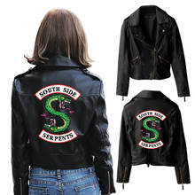 2021 New Women Riverdale Serpents Faux Leather Jackets Crop Top Southside Snake Pink Black PU Leather Streetwear Fall Zip Coat 2024 - buy cheap