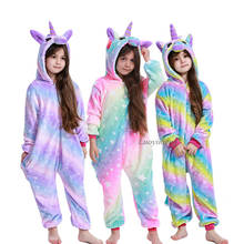 Winter Girls Clothes Kids Unicorn Pajamas For Children Kigurumi Sleepwear Animal Licorne Onesie Sleepers Boys Cosplay Jumpsuit 2024 - buy cheap
