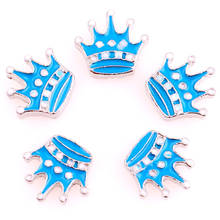 F1057 20Pcs/lot Blue crown hat shape Alloy Metal Floating Locket Charms Fit Memory Glass Living Locket 2024 - buy cheap