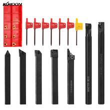 7pcs 10mm Shank Lathe Metal Turning Tool Holder Boring Bar lathe tools lathe cutter Turning Rod Industrial with Carbide Inserts 2024 - buy cheap