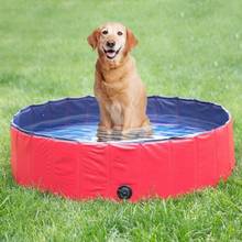 Piscina plegable para perros de 160 Cm, gran tamaño, 4 estaciones, bañera para mascotas, exterior e interior 2024 - compra barato