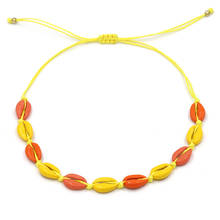 Gargantilla ajustable para mujer, collar de cadena de concha de aleación colorida Bohemia, joyería de playa de moda femenina 2024 - compra barato