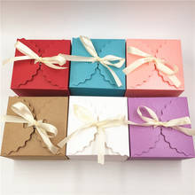 24 шт./лот красочные коробки из крафт-бумаги для радостной свадебвечерние ринки милые конфеты подарки картонные контейнеры со шнурком с кисточкой 2024 - купить недорого