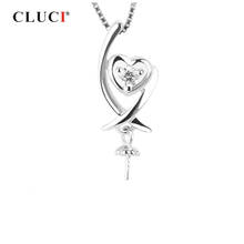 CLUCI-Colgante de corazón de Plata de Ley 925 para mujer, joyería de perlas, joyería colgante de montaje, circonita SP002SB 2024 - compra barato