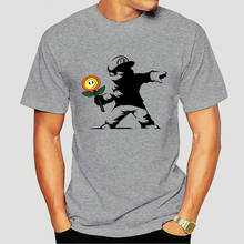 Мужская футболка с принтом граффити Бэнкси, с цветами Марио, для детей, для детей, art-1346D 2024 - купить недорого