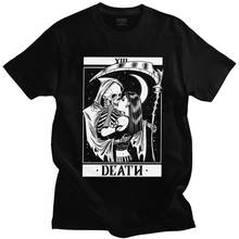 Camiseta death tarot para homens, camiseta de algodão com manga curta, vestuário de presente para ocultismo, pescaria 2024 - compre barato