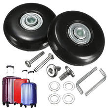 Black 2 Set Luggage Suitcase Replacement Wheels Repair OD 50mm Axles Deluxe Luggage Wheel Repair Parts 2024 - buy cheap