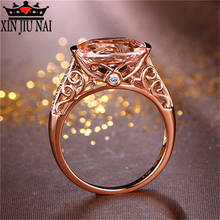 2020 new 18K rose gold intertwined vine champagne gemstone female diamond ring women's jewelry Valentine's Day surprise gift 2024 - buy cheap
