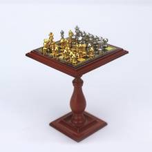 Puzzle Fun 1/12 Miniature Dollhouse Magnetic Chess Board Table Set Kid DIY Office Home Desktop Decor Collection Toy for Kid Gift 2024 - buy cheap