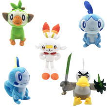 23-28cm frete grátis 4 estilos scorbunny sobble grookey galarian farfetch d d boneca de pelúcia macio brinquedo de pelúcia animais brinquedos presentes 2024 - compre barato