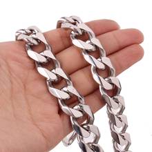 17mm Men's 316L Stainless Steel Curb Cuban Link Chain Necklace for Men Jewelry Christmas Gift 2024 - buy cheap