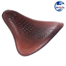 Brown Alligator Leather Solo Slim Seat Large For Harley Dyna Super Wide Glide Custom Anniversary FXDC FXDWG 2008-2015 2024 - buy cheap