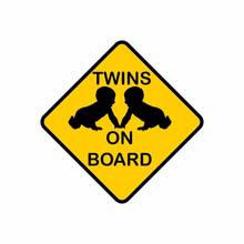 Hot TWINS ON BOARD Car Sticker Motorcycles Bumper Rear   s Cover Scratch Decal Auto Exterior Decoration KK13*13cm 2024 - buy cheap