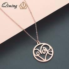 QIMING Hollow Heart Love Necklace Female Simple Boho Korean Jewelry Stainless Steel Minimalism Women Wedding Necklace 2024 - buy cheap