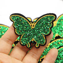 5Pcs/lot Colorful Sequin Butterfuly Patches For Clothing Iron On Stickers for Garment Sewing Applique For Dress Diy  Craft 2024 - buy cheap
