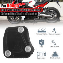 Soporte de pie de extensión para motocicleta, almohadilla de placa de soporte lateral para HONDA NC700S/X CB400 VTEC CBR650F CBR500R CB650F CB500 F/X 2024 - compra barato
