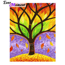 Ever Moment Diamond Painting Handmade Colorful Tree Falling Leaves Picture Rhinestone 5D DIY Mosaic Diamond Embroidery ASF1913 2024 - buy cheap