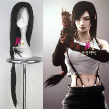 Game FF15 Final Fantasy Cosplay Tifa Lockhart Wig Women Girls 97cm Long Horsetail Black Synthesis Hair Wig Cosplay Accessories 2024 - buy cheap