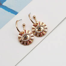 Fashion Earrings For Women Bohemia Styles New Fashion Jewelry Eyes Small Hand Hoop Earring Trend Colorful Glass Stones 202173 2024 - buy cheap
